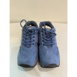 Longbo Blue Suede Low Top Sneakers Mens Size 39 Lace Up Casual Athletic Shoes